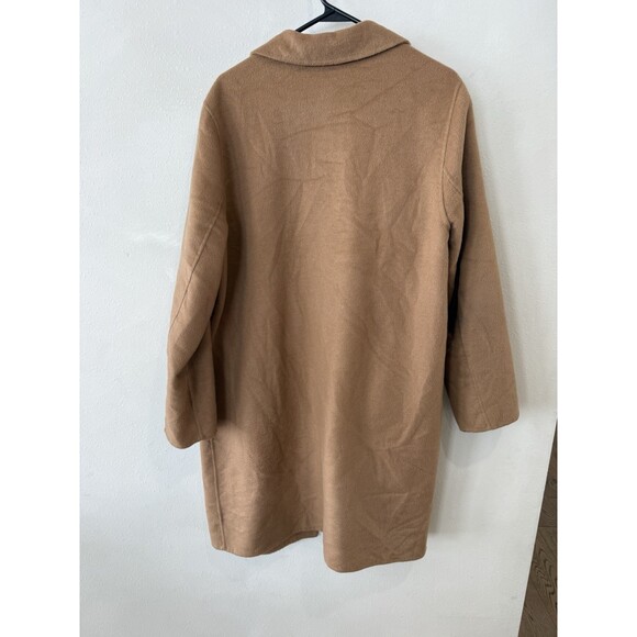 J Jill Womens Brown Beige Fitted Knee Length Coat Chic Button Front Fall Large L - Picture 4 of 6